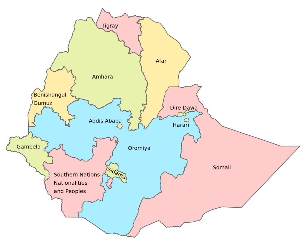 map of amhara