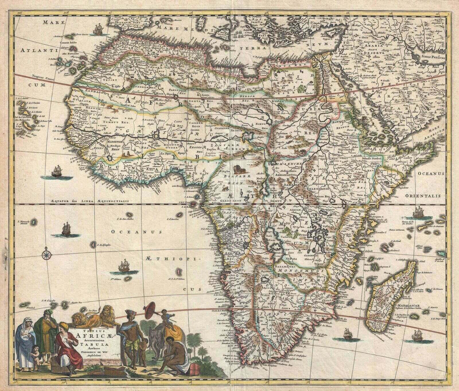 1685 Frederick de Wit Map of Africa