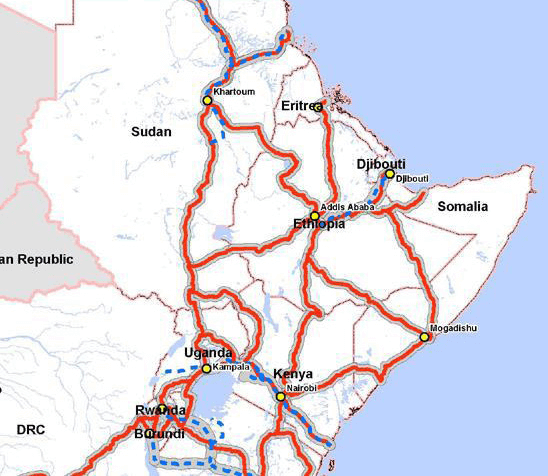 Map Of The Major Transport Corridors Of IGAD