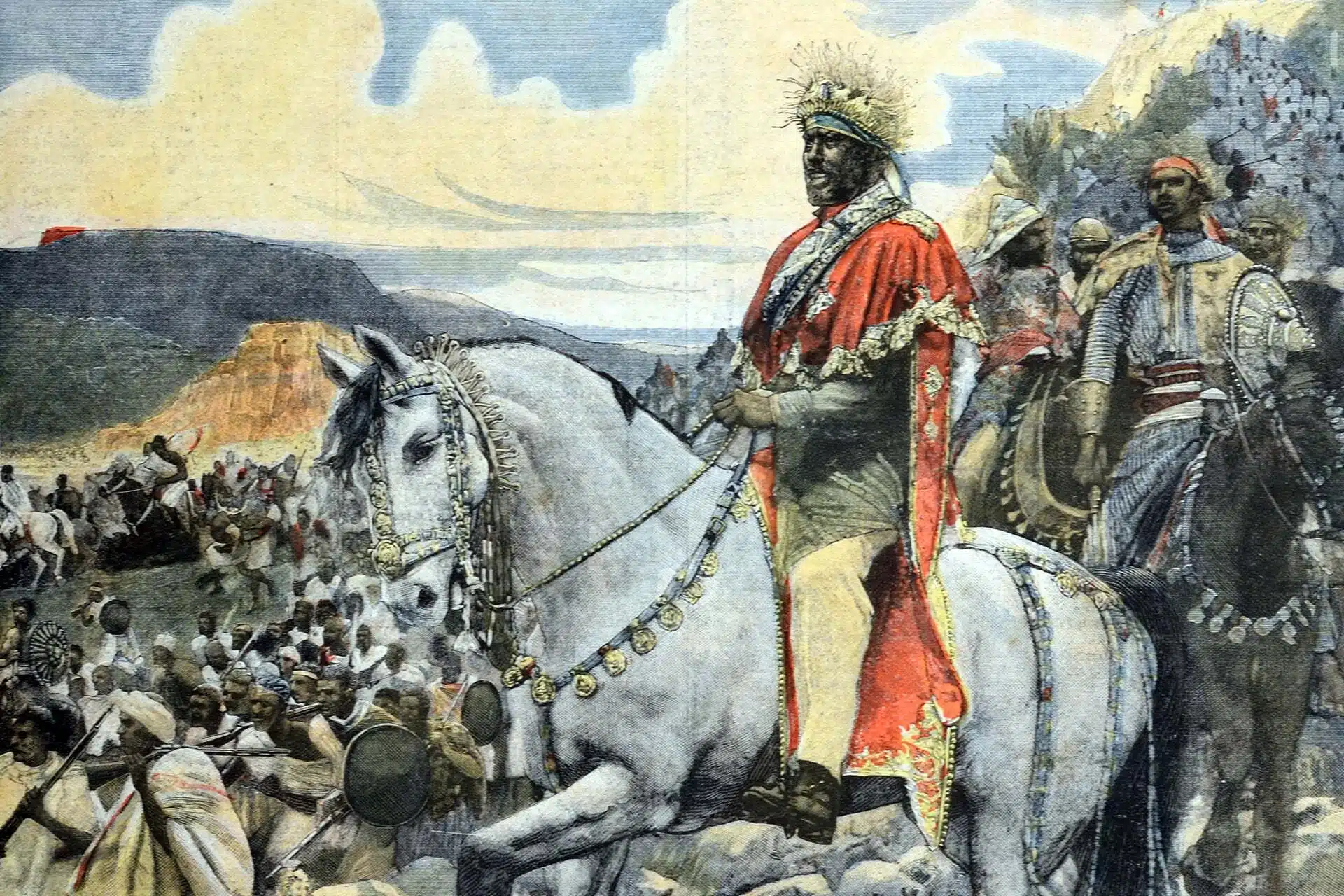 EMPEROR NEGUS MENELIK II OF ETHIOPIA AT BATTLE OF ADWA. CREDIT: CHRIS HELLIER/CORBIS VIA GETTY IMAGES)