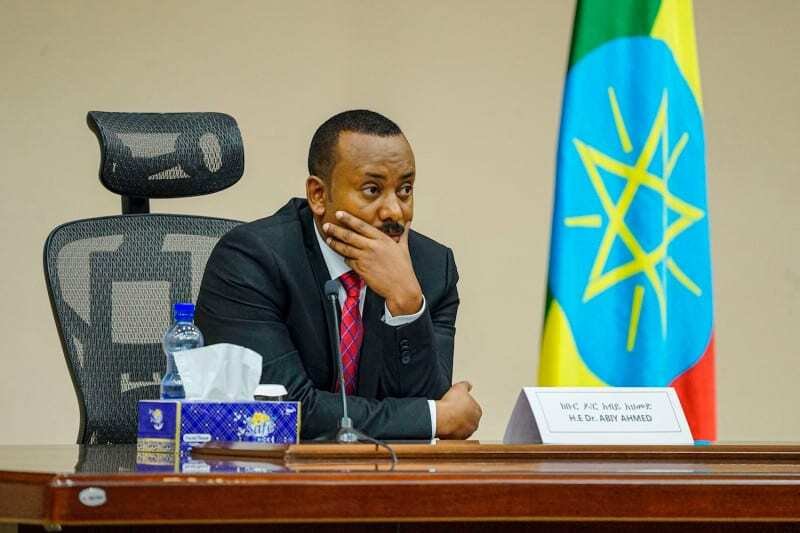 Ethiopian Prime Minister Abiy Ahmed looks on at the House of Peoples Representatives in Addis Ababa, Ethiopia, on Nov. 30, 2020. AMANUEL SILESHI/AFP VIA GETTY IMAGES